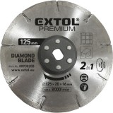 EXTOL 8893020B gyémántvágó korong 125×20mm, 2az1ben Twin Blade rendszer, kőhöz és csempéhez, 8893020 vágógéphez