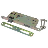 Extol Beltéri bevésőzár, 45×90×20×7mm, 2 kulcsos, kerek előlappal, Flame