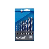 EXTOL CRAFT fafúró klt., műanyag dobozban; 8db 3-10mm polírozott