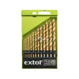 EXTOL CRAFT fémcsigafúró klt. HSS TITÁN bevonatú; 13db, 2-8mm, (műanyag dobozban)