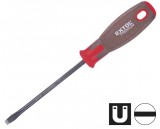 Extol csavarhúzó lapos, CV., mágneses, SUPERGRIP markolat; 4×75mm