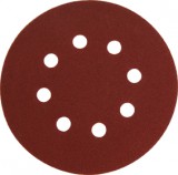 Extol Csiszolókorong vászon, lyukas klt. 10db, 125mm, 8 db lyukkal, P120