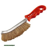 EXTOL drótkefe hajlított, műanyag nyél; rezezett, 24cm, 30mm szálhossz 960016