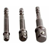 Extol dugókulcs adapter készlet 3db-os; 1/4" - 3/8" - 1/2", befogás: 1/4" hatszög