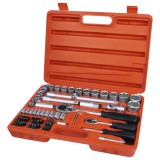 Extol dugókulcs készlet, CV. 4-32mm ; 1/4"&1/2" 75db, racsnis 45fog (6521)