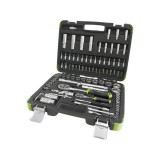 Extol dugókulcs klt., CV., racsnis 45fog ; 1/4"  1/2", 94db, 4-32mm, 32db bit (lapos, kereszt,imbusz,torx), gyertyakulcs16 és 21