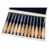 Extol fafaragó készlet ; 12db, fanyelű, dobozban, Cr.V., HRC 58-60