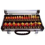 Extol felsőmaró klt. 24db (alu kofferben)   8mm-es befogással, keményfém lapkás (44039)