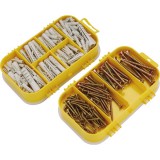 Extol forgácslapcsavar és műanyag tipli klt.; 170db, műanyag tároló dobozban