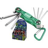 Extol Imbuszkulcs készlet, Cr40 gömbfej, színes, TÜV/GS; 7db, 1,5-6mm