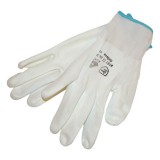 Extol Kötött kesztyű fehér nylon, XL-es méret, 10 poliuretánba mártott teny. és ujjhegy., gumírozott mandzsetta