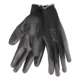 Extol Kötött kesztyű fekete poliészter, méret: 10 poliuretánba mártott teny. és ujjhegy., gumírozott mandzsetta