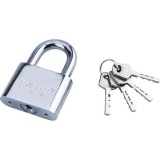 Extol lakat, vas, nikkel, 4db kulcs; 60mm, edzett acél kengyel, szárátmérő: 11mm