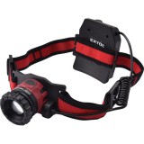 Extol LED fejlámpa, 10 W, CREE XPL, 450 Lumen; tölthető akkuval, zoom +3 funkció