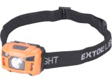 EXTOL LIGHT LED fejlámpa, 3 W, CREE XPL, 100 Lumen; IR szenzor, tölthető akkuval, 3 funkció, fehér+piros fény