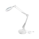 EXTOL LIGHT nagyító LED lámpa, asztali, Fehér, 7 W COB, 2400 Lm, 5× nagyítás; mechanikusan állítható rögzítés, USB töltőkábel 43161