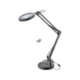EXTOL LIGHT nagyító LED lámpa, asztali, Fekete, 7 W COB, 2400 Lm, 5× nagyítás; mechanikusan állítható rögzítés, USB töltőkábel