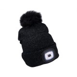 Extol Light SAPKA, FEKETE, POMPONNAL, KÖTÖTT, KIVEHETŐ LED HOMLOKLÁMPÁVAL 43196