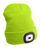 Extol Light sapka, neon zöld kötött, kivehető LED homloklámpával (43194)