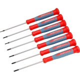 EXTOL órás csavarhúzó klt. 7 db Cr.V. mágneses, 75 mm hosszúság, lapos: 1,5-3 mm, csillag: PH00-PH1, HRC 51-54, bliszteren 8819180