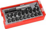 EXTOL PREMIUM behajtó klt. 20 db C.V., lapos:3-6, PH1-3, PZ1-3, HEX 4-6mm, T10-40, övre akasztható műanyag tartóban
