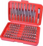 EXTOL PREMIUM behajtó klt. 98 db Cr.V., lapos:3-7mm, PH0-3, PZ0-3, HEX 1,5-6mm, T és TTa 8-40, hosszú bitekkel is