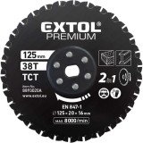 Extol Prémium Extol Premium fűrészlap, keményfémlapkás 125×20×16mm, 38T, 2az1ben Twin Blade rendszer, fémre és fára, 8893020 vágógéphez