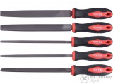 Extol Premium fémreszelő készlet,5 db (lapos,félkerek,kerek,háromszög,négyszög),200mm,T12 acél, vágat 2,finom, TPR gumis