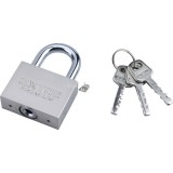 EXTOL PREMIUM lakat, vas, matt nikkel, 3db kulcs; 40mm, edzett acél kengyel, szárátmérő: 7 mm