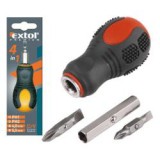Extol Premium marokcsavarhúzó, 2db cserélhető, kétoldalas rövid szárral (lapos: 4mm, 5,5mm; PH1, PH2