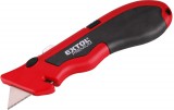 EXTOL PREMIUM PVC vágókés, 5 db trapézpengével, gyorstöltős, pengetárolós, festett ALU ház, gumírozott, zsinórvágó penge: 9124,8