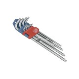 EXTOL PREMIUM torx kulcs klt. 9db, extra hosszú; T10-T50, hosszú szár: tömör, rövid szár: lyukas, CV., 90-225mm