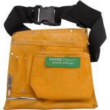 Extol szerszámtartó öv, 3 zsebes, hasított bőr, műanyag csattal