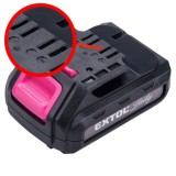 EXTOL tartalék akku ÚJABB TÍPUSÚ 12V Li-ion, 402401 géphez és 402400D töltőhöz, 3 SARU; 1300mAh, töltési idő: 4,5óra 402401E