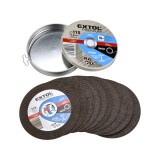 Extol vágókorong 10 db, acélhoz/inoxhoz, kék; 125×1×22,2mm, max 12200 ford/perc, fémdobozban