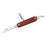 Extol zsebkés, fa nyéllel, sörnyitó, dugóhúzó, kihajtható rozsdamentes