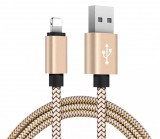 Extra strapabíró 1 méteres Lightning Iphone gyorstöltő és USB adatkábel - Arany