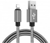 Extra strapabíró 1 méteres Lightning Iphone gyorstöltő és USB adatkábel - Szürke