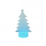 Ezone 3D LED Karácsonyi Ablakdísz, Karácsonyfa formájú színes ünnepi fény, USB-s talppal, 20cm magas