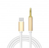 Ezone AUX átalakító kábel USB-C-ről 3,5mm jack-re, 1 méter, arany-fehér