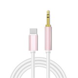 Ezone AUX átalakító kábel USB-C-ről 3,5mm jack-re, 1 méter, pink-fehér