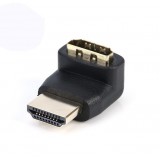 Ezone HDMI csatlakozó fordító adapter, 90°-ban elforgatja a HDMI csatlakozást, fekete