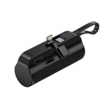 Ezone Powerbank, 3500mAh hordozható külső akkumulátor, Lightning és USB-C csatlakozóval, fekete