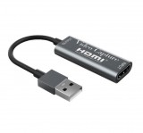 Ezone Videó-Audió digitalizáló adapter, HDMI-ről USB-A, videófelvétel és élő közvetítés szerkeztéshez, ezüstszín