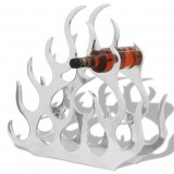 Ezüstszínű alumínium bortartó állvány 11 palackhoz