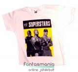 Eredeti, licencelt termék eredeti WWE Pankráció - póló Superstars minta, 5-6 éves gyermek méret - Rey Mysterio, The Rock, John Cena