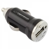 Esperanza EZ106 USB AUTÓS TÖLTÕ 5V 1A 12/24V FEKETE