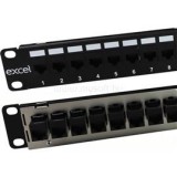 Excel Patch panel  Cat.5e UTP 24 portos patchpanel, 1U, fekete (RJ45-RJ45) (100-309)