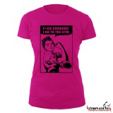F*ck cooking. I go to the gym - női póló - pink (csak XXL-es méretben rendelhető