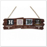 Fa fali kulcstartó Home felirattal - 4 akasztóval